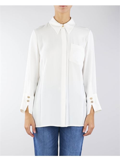 Georgette shirt with logo patch Elisabetta Franchi ELISABETTA FRANCHI | Shirt | CA09146E2360